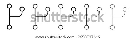 Code branch icon flat illustration set logo