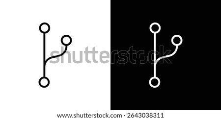 Code branch icon Flat style logo vector. perfect for UI designs