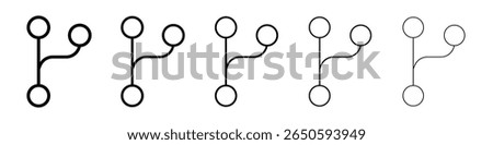 Code branch icon graphic set. trendy stroke line style