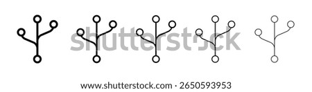 Code branch icon graphic set. trendy stroke line style