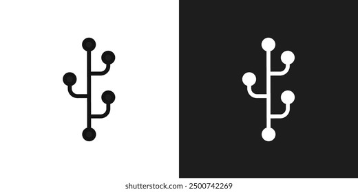 Code branch icon line art vector