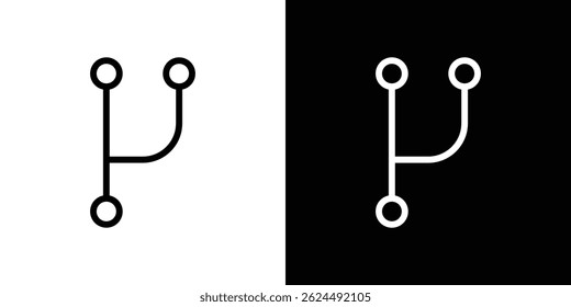 Ícone da ramificação de código. Vetor de tipo de logotipo definido