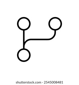 Code branch icon Outline set in black and white color