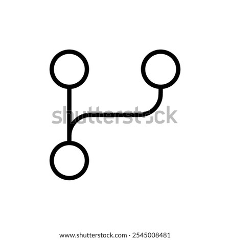 Code branch icon Outline set in black and white color