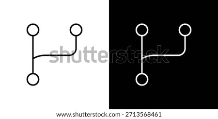 Code branch icon pictogram on White Background Editable Stroke.