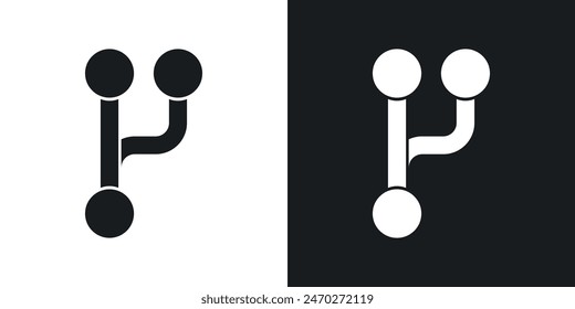 Code branch icon set. Merge data request vector icon in routing code sign.