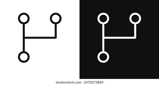 Code branch icon set. Merge data request vector icon in route code sign.