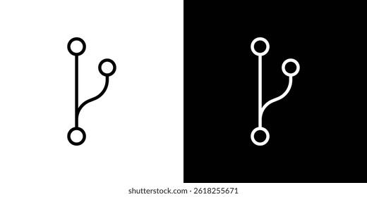Code branch icon shape graphic simple plain clipart symbol. thin line outline art