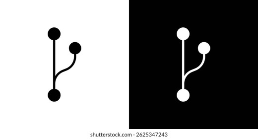 Vetor de linha simples de ícone de ramificação de código. Símbolo, logotipo.