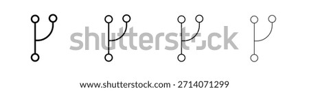 Code branch icon symbol pictogram set