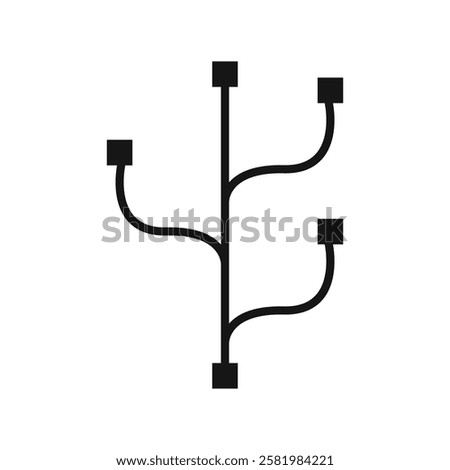 Code branch icon Vector flat thin line illustration