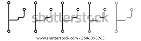 Code branch icon vector outline set illustration sign