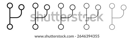 Code branch icon vector outline set illustration sign