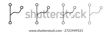 Code branch icons outline black vector design. Line with editable stroke.