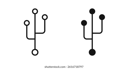 Code branch icons set for website design