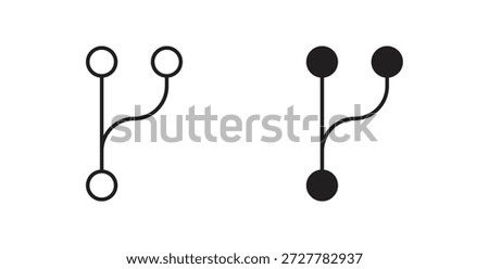 Code branch icons Stroke pictogram. Vector illustration isolated on a white background. Premium quality symbol.
