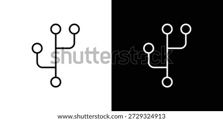 Code branch icons symbols. Collection of simple black icons