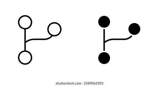 Code branch icons thin line illustrations designs