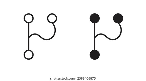 Code branch vector icon set in black color.