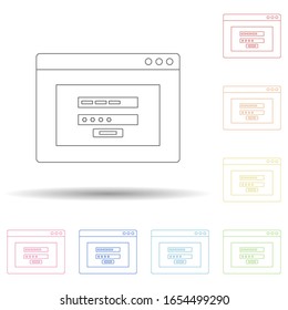 Code in the browser in multi color style icon. Simple thin line, outline vector of virus antivirus icons for ui and ux, website or mobile application