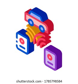 Code Car Grabber Icon Vector. Isometric Code Car Grabber sign. color isolated symbol illustration
