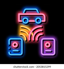 Code Car Grabber neon light sign vector. Glowing bright icon Code Car Grabber sign. transparent symbol illustration