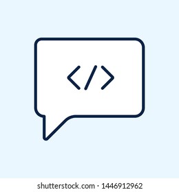 Code Chat, Code Commenting Flat Icon. Dialogue, chat, script, code. Information technology concept. Vector illustration can be used for topics like coding, software, developer communication