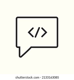 Code Chat, Code Commenting Flat Icon. Dialogue, chat, script, code. Information technology concept. Vector illustration can be used for topics like coding, software, developer communication