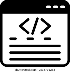 Code Class Glyph Vector Icon Design