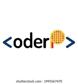 Code or coderpie Idea Simple Symbol For Programming company, Web Developer, Coder, Programmer, Network Service, Software Firm, etc. Concept of Creative Coding and Tech Solutions