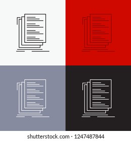 Code, coding, compile, files, list Icon Over Various Background. Line style design, designed for web and app. Eps 10 vector illustration