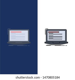 Code, coding, computer, monoblock, laptop Flat Color Icon Vector. Vector Icon Template background