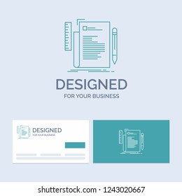 Code, coding, file, programming, script Business Logo Line Icon Symbol for your business. Turquoise Business Cards with Brand logo template