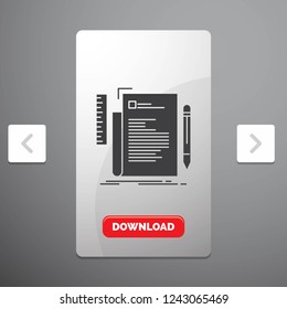 Code, coding, file, programming, script Glyph Icon in Carousal Pagination Slider Design & Red Download Button