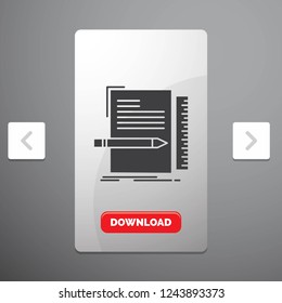 Code, coding, file, programming, script Glyph Icon in Carousal Pagination Slider Design & Red Download Button