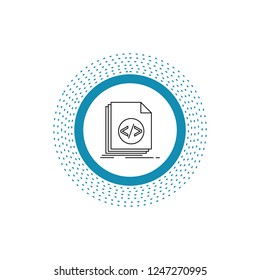 Code, coding, file, programming, script Line Icon. Vector isolated illustration