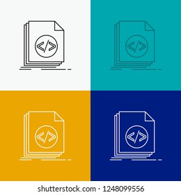 Code, coding, file, programming, script Icon Over Various Background. Line style design, designed for web and app. Eps 10 vector illustration
