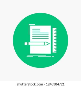 Code, coding, file, programming, script White Glyph Icon in Circle. Vector Button illustration