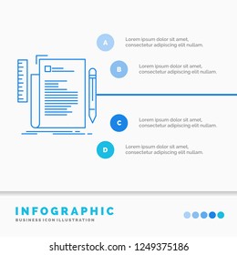 Code, coding, file, programming, script Infographics Template for Website and Presentation. Line Blue icon infographic style vector illustration