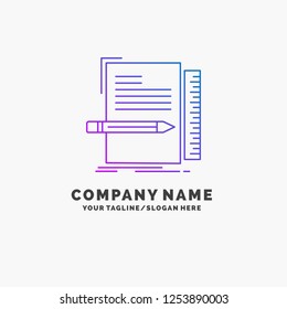 Code, coding, file, programming, script Purple Business Logo Template. Place for Tagline