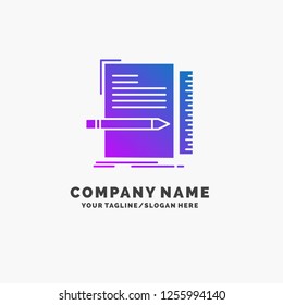 Code, coding, file, programming, script Purple Business Logo Template. Place for Tagline.