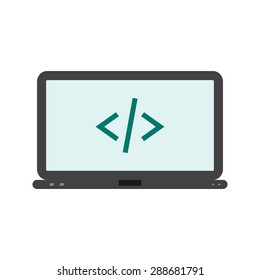 Code, coding, programming, development icon vector image. Can also be used for seo, digital marketing, technology. Suitable for use on web apps, mobile apps and print media.