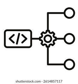 Code Compilation icon line vector illustration