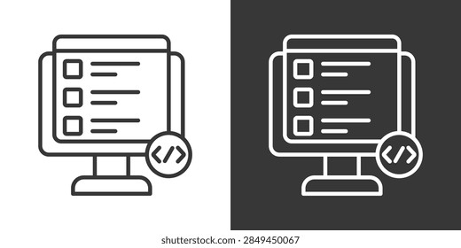 Code Completion Icon Set Vector Collection Isolated In Black And White