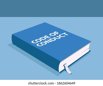 Code Of Conduct Book, Vector Illustration 