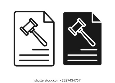 Code des Verhaltens glyph Symbol sey. Rechtliches Gesetz Regel Papier Vektorgrafik-Symbole.