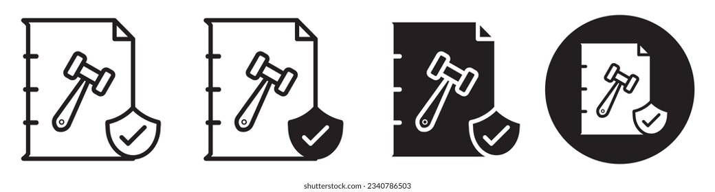 Code of conduct glyph symbol icon. Flat line simple sign mark of  legal trust and authenticity by government rules and regulation on civil or corporate company law  order show attorney or core value