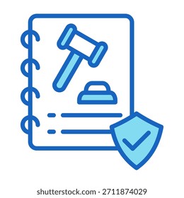 Code Of Conduct Icon Blue Color Style Vector Illustration