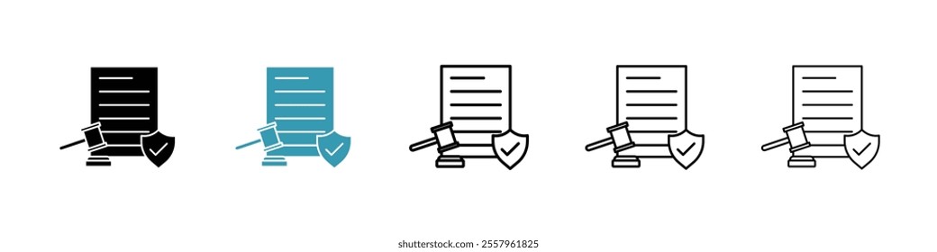 Code of conduct icons pack in black and blue.