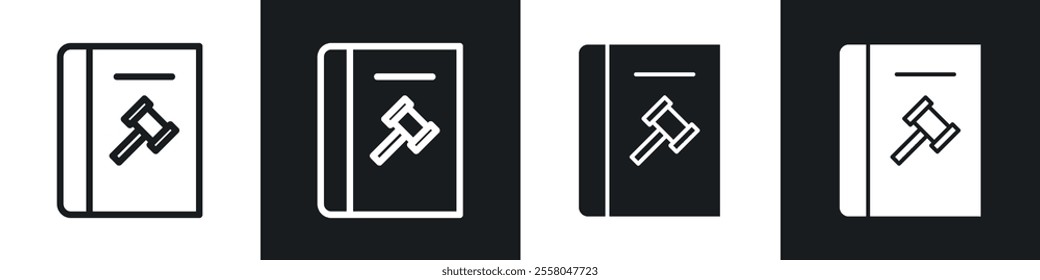 Code of conduct icons pack in black and white filled and outlined versions.